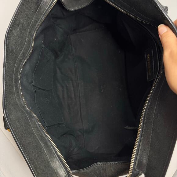 Yves Saint Laurent Vintage Cabas Chyc Y Black Leather Gold Hardware Large - Picture 14 of 15